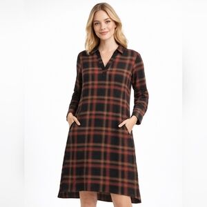 Dex Plaid Long Sleeve Dress - Small - NWOT